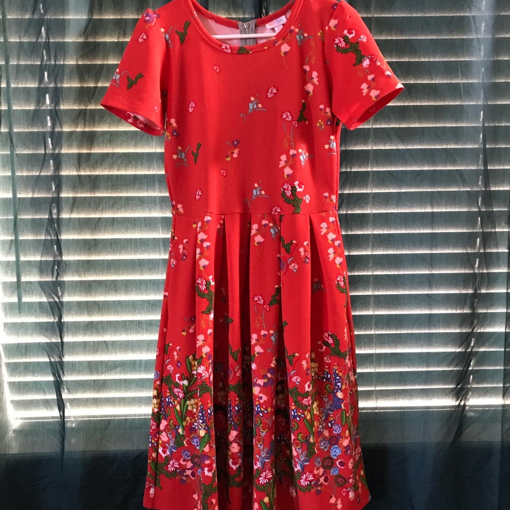 LuLaRoe Red Floral Dress